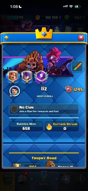 CR1653 // 7k / / , 3 cards 14 lvl + 4 cards 13 lvl + 8 cards 12 lvl, 35 lvl, 16 emojis