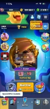 CR1654 // 7 k / / , lvl 1231, deck with hog, 4 evolutions, 2 k gems, 19 emoji