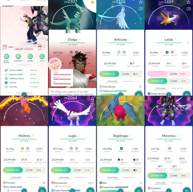 2504 Level70  Armored Mewtwo 2026 Shiny Legendary: Latias Shiny Hatched: Igglybuff, Happiny, Munchlax Rare Pokemon: Zygarde