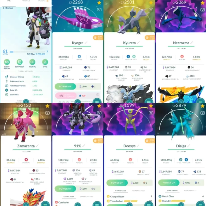 2506 Level61 2017 Armored Mewtwo 2019 Shiny Kyurem Shiny Necrozma Shiny Zamazenta Shiny Dialga Origin