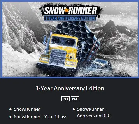 SnowRunner 1-Year Anniversary Edition | PS4/PS5 | Ukraine Region
