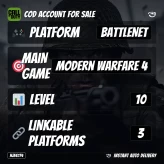 MW4 DMZ LEVEL 10100k CashACTIVISION Instant Delivery! NJA6174