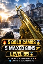 5 GOLD CAMOS | 5 MAXED GUNS | LEVEL 55 – CALL OF DUTY: MODERN WARFARE 4 | LINKABLE TO ALL PLATFORMS