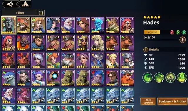 S229 | Hades + Mavilla + Mackin + Wisley | 1800 Diamonds | Account Level 6
