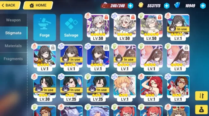 Honkai Impact 3rd EU | Herrscher of Time 4/4 Fullset | 10,949 Crystals | 11 Cards | Level 31