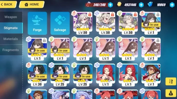 Honkai Impact 3rd EU | Herrscher of Time 4/4 Fullset | 10,869 Crystals | 21 Cards | Level 31