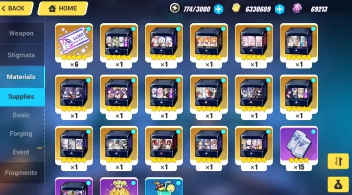 Honkai Impact 3rd EU | Herrscher of Time 4/4 Fullset | 11,069 Crystals | 10 Cards | Level 31