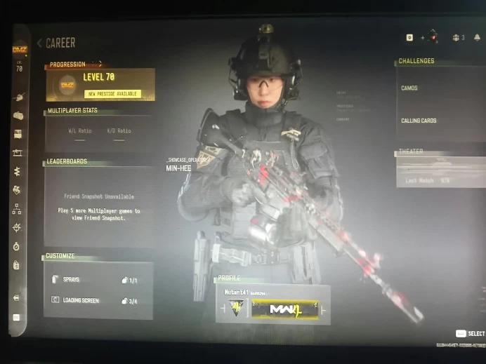 [ NEW MW4 ] DMZ MAX LEVEL 70 + 9 GUNS MAXED | 150+ MILITARY CAMOS UNLOCKED | 500K CASH | ALL PLATFORMS | MW4 GAME NOT BOUGHT #DIVERGENCE GRIND 