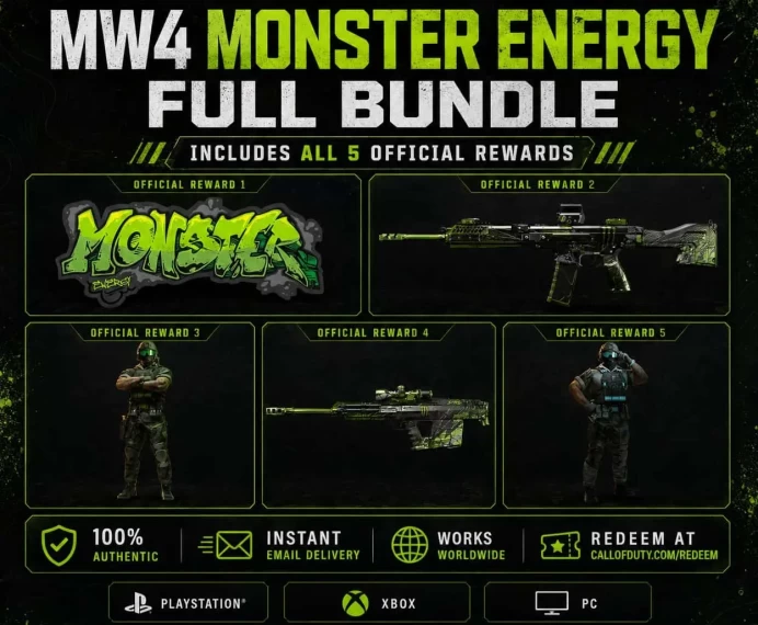 CoD: Modern Warfare 4 CoD MW4 Monster Energy Code Whole Set | PC/PS4/PS5/XBOX | All Platform-Global