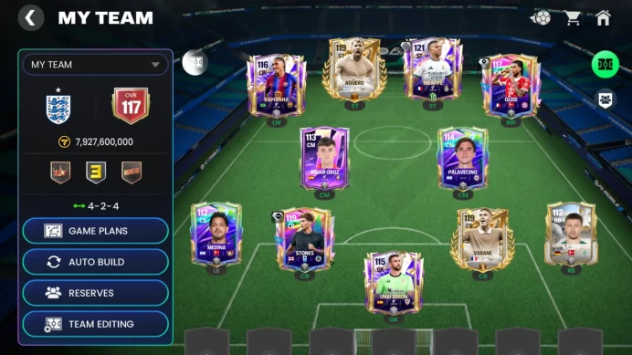 FFM1105 // 71k gems / Mbappe 121 / Aguero 119 / Stones 119 / Varane 119 / 3800 rank up