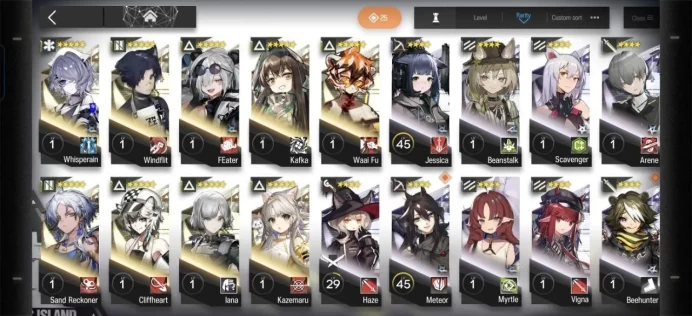 Arknights Global | Level 25 | 6-Star Rosmontis, Mudrock, Shu, Haruka, Alt Swire, Magallan