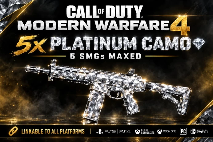 5x Platinum Camo – Call of Duty: Modern Warfare 4 | 5 SMGs Maxed | Linkable to All Platforms