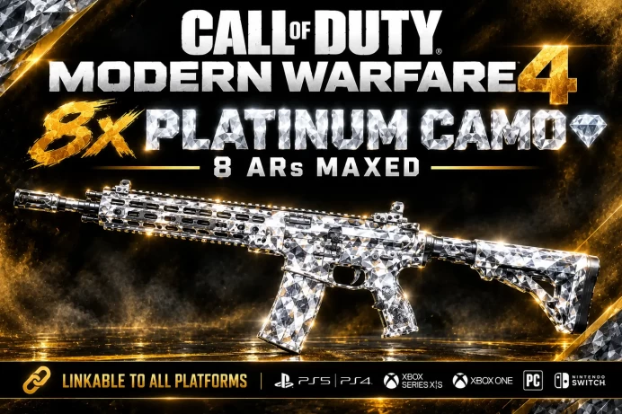 8x Platinum Camo – Call of Duty: Modern Warfare 4 | 8 ARs Maxed | Linkable to All Platforms
