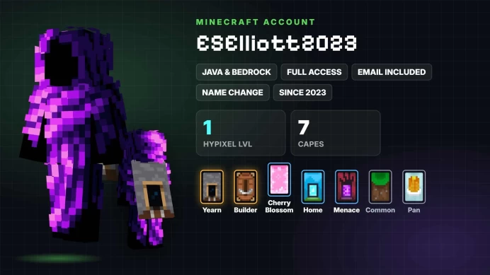 Minecraft | 7 Rare Capes | Java & Bedrock | Full Access