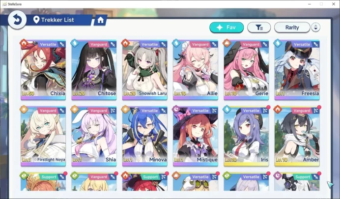 Global|Lv 28|10 SSR 5 Limited|Shia T1,Chitose,Snowish Laru,Allie,Firstlight Noya|Chixia T1,etc|15 SSR Disc|Log Yostar|SSR1156