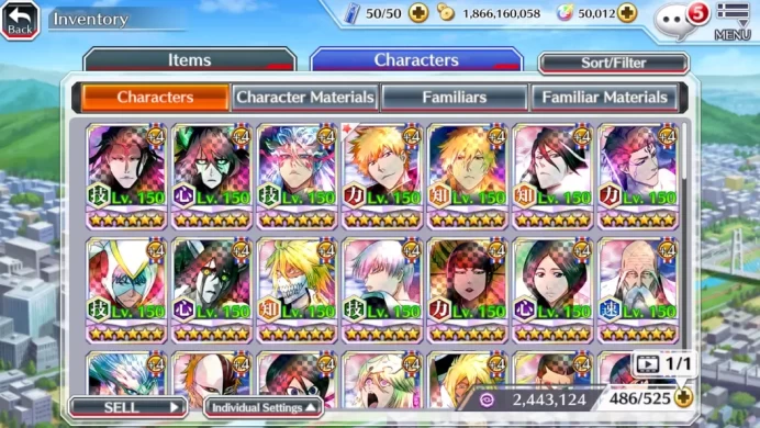 Global|50K Orb|Fresh Side Story|11th Aizen,Ulquiora,GrimJow,New Ichigo,10th Ichigo,Duo Renewd,Etc|5,9K AccTic|Klab ID|BBS3111