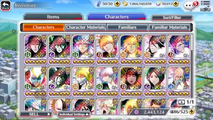 Global|50K Orb|Fresh Side Story|11th Aizen,Ulquiora,GrimJow,New Ichigo,10th Ichigo,Duo Renewd,Etc|5,9K AccTic|Klab ID|BBS3111