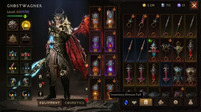 Diablo Immortal EU | Blood Knight | 3644 Resonance | 53.7K CR | Paragon 1170