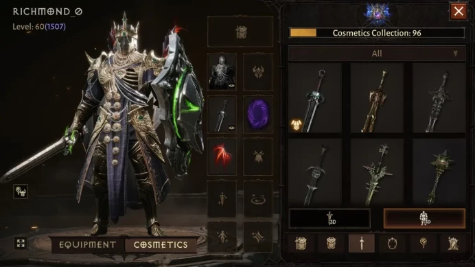 Diablo Immortal | Crusader 1507 Paragon | 3516 Resonance | 58K CR | Full Gear Rank 30