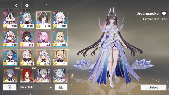 SEA|Lv 80|3 Fullset (Dreamseeker HoTime,SS Thelema +Cosu,SSS Coralie VB),Coralie BFD 3/4,Bronya HoReason,Etc|Check SS|HI958