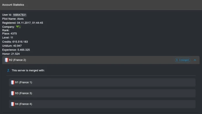 Darkorbit | France 1-4 | 45 LF4 + 19 LF3 | 17 B02 + 3 B03