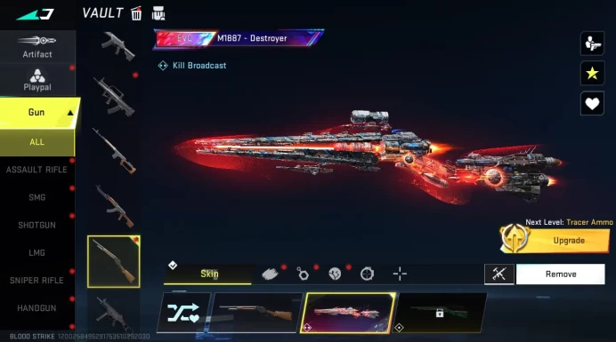 Asia|Evo M1887-Destroyer Lv2+Collab AOT M4A1 Battle Of Faith+1 Ultra FAL-Luchador|11 Legendary Melee Ronin|NetEase|BLS7266