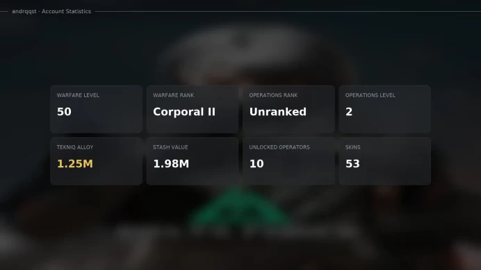 Delta Force PC | 53 Skins | 10 Operators | Inky Reflections SR-25 | 1.25M Tekniq Alloy