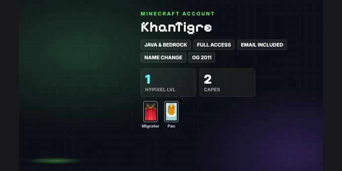 ✅ OG 2011 ⚡ 2 Capes: Migrator, Pan ✅ Java & Bedrock & Full Access