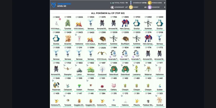 ✨ 5 Armored Mewtwo ✅ IV100 MEGA Mewtwo Y 5,5K ⚡ IV100 Skeledirge 3K ⭐ Legendary: 17 ✨ Shiny: 18 ✨ Xerneas ✅ Zamazenta ⚡ Xurkitree