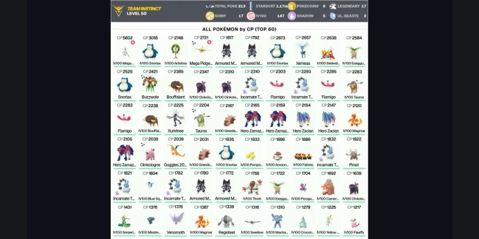 ✅ 4 Armored Mewtwo ⚡ IV100 MEGA Mewtwo Y 5.6K ⭐ Legendary: 17 ✨ Shiny: 17 ✨ Hundo: 147 ✅ IV100 Snorlax 3K ⚡ Zamazenta ⭐ Zacian