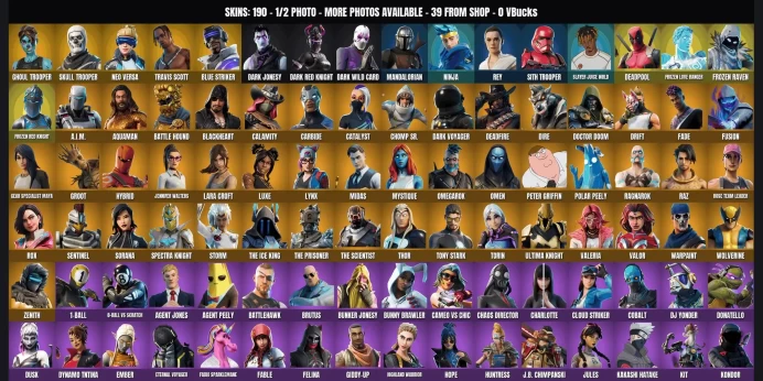 [PC/XBOX] 190 skins ✨ Skull Trooper ✅ Ghoul Trooper ⚡ Travis Scott ⭐ Leviathan Axe ✨ Candy Axe ✅ Take The L ⚡ Reaper ⭐ Neo Versa ✨ Blue Striker