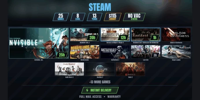 【25 Games✨$115】 Invisible, Inc., RESIDENT EVIL 2, Heroes of Might & Magic V, Resident Evil / biohazard HD REMASTER, Blade of Darkness