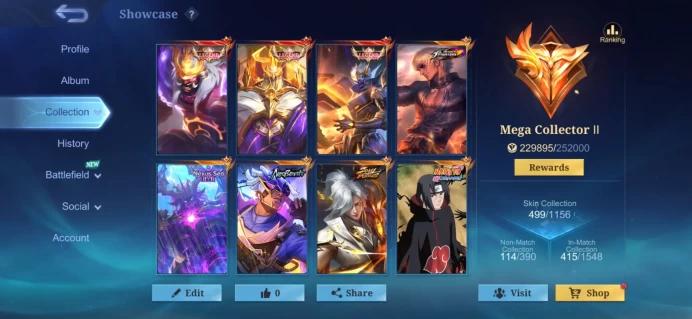Mobile Legends | Legend Rank | 120 Heroes | 499 Skins | Level 84