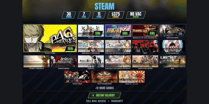 【30 Games⚡$377】 Persona 4 Golden, LIVE A LIVE, SUPER ROBOT WARS V, ROMANCE OF THE THREE KINGDOMS XIII / 三國志13, Tactics Ogre: Reborn