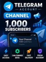 Telegram Account CHANNEL +1,000 Subscribers ⮞ Easy Access ⮞ Changeable Data ⮞ Fast Delivery