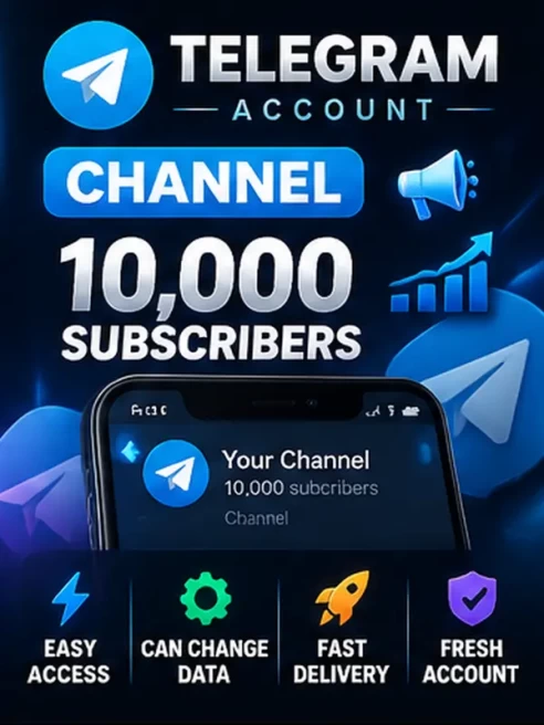 Telegram Account CHANNEL +10,000 Subscribers ⮞ Easy Access ⮞ Changeable Data ⮞ Fast Delivery