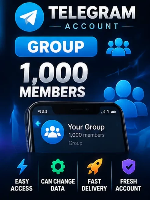 Telegram Account GROUP +1,000 Members ⮞ Easy Access ⮞ Changeable Data ⮞ Fast Delivery