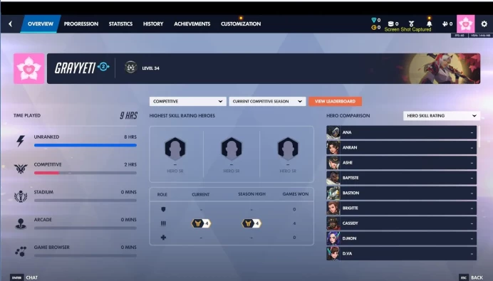 Overwatch 2 | Gold DPS Placed | Level 34 | SMS Verified | All Regions