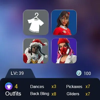 [PC] 3 skins | Santa Dogg | Yulejacket | Krisabelle | Nemesis Box | That's Cold Jac! | Prized Llama | Rebel's Rucksack | Metalhead | 100 VB