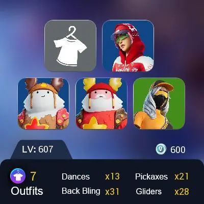 [PC] 6 skins | Sled Ready Guff| Winterfest Bushranger | Holiday Boxy | Arctic Adeline | Guff Gringle | Runway Racer | Apocalypse Shroud |600 VB