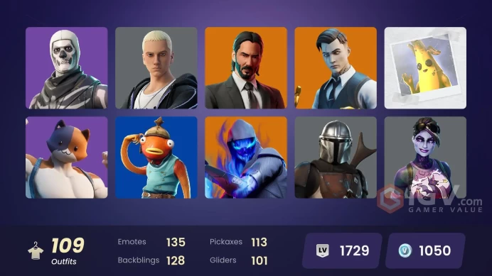 [PSN/XBOX/PC] 109 skins | Gold Midas | Gold Brutus | John Wick | Fusion | Luxe | Gear Specialist Maya | Hybrid | Predator | Rox | Peter Griffin
