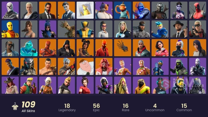 [PSN/XBOX/PC] 109 skins | Gold Midas | Gold Brutus | John Wick | Fusion | Luxe | Gear Specialist Maya | Hybrid | Predator | Rox | Peter Griffin