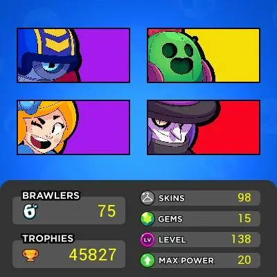 [Code 5523] Level 138 / 45k Trophy + 98 Skins / Very Cheap