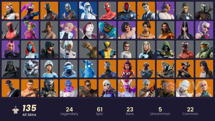 [XBOX/SWITCH/PC] 135 skins | Blue Squire | Royale Knight | Mako | Take The L | Master Chief | Gold Midas | Sultura | Cloud Striker