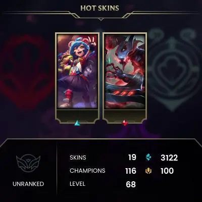 EUW / 116 champs / 19 skins / Annie-Versary + Eternum Nocturne + HEARTSTEEL Yone / Not Full Access