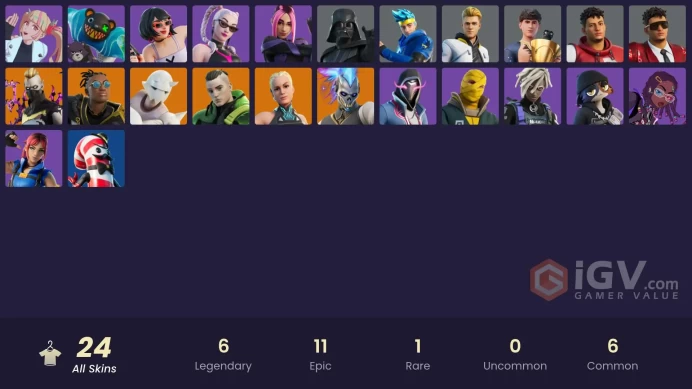 [PC] 24 skins | Malik | Snap | Renzo the Destroyer | Paradigm (Reality-659) | Driftwalker | Twyn | Darth Vader | Lachlan | Ninja |  0 VB