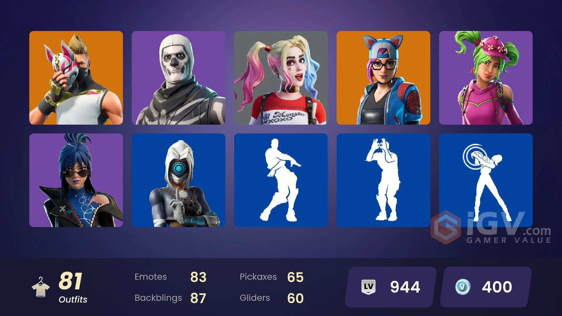 [PC/PSN/NINTENDO] 81 Skins / Ragnarok / Zeus / Drift / Skull Trooper ...