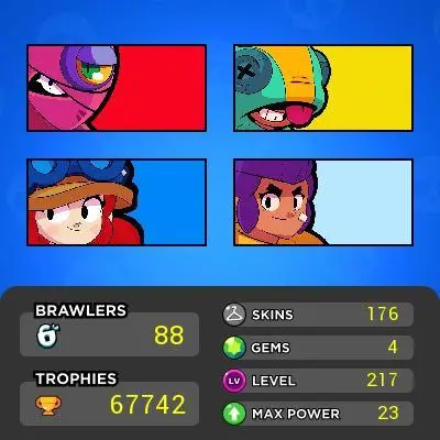 [Code 5998] Level 217 / 67k Trophy + 176 Skins / Rare Skins / Very Cheap