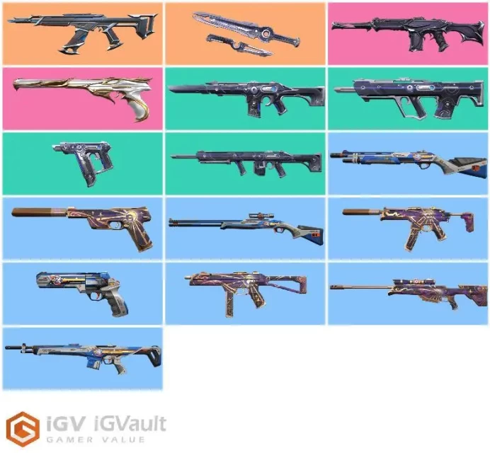 EU Full Access | Silver 1 | 16 Skins Hieroscape Blades + Kuronami Vandal + Reaver Phantom + Sovereign Ghost + Hieroscape Ares +Moon Scout