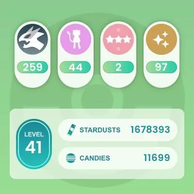 Pokemon Go Account level 41 With Shiny Gigantamax Vanusaur Coin 7645/303 legendary,mythical ~ 97 shiny-185 3star ~ 2 Perfect~ 1.6 M Stardust